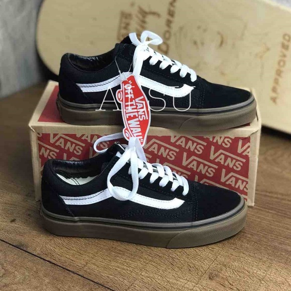 VANS Old Skool Gumsole Black White Kid’s AUTHENTIC - Picture 7 of 8